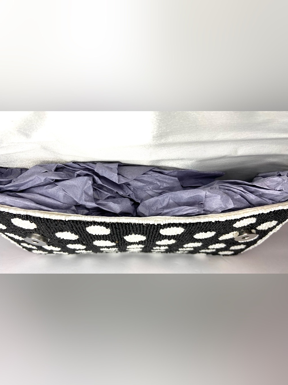 Beaded Polka Dot Shoulder Bag in Black, White & Red w 5 random free  gift items - Picture 5 of 10